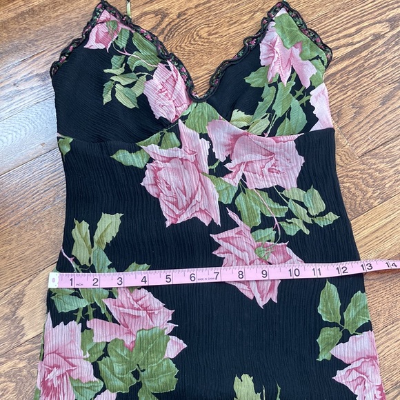 Betsy Johnson spaghetti strap asymmetrical floral 90s 00s Y2K Rory Gilmore Girls - Picture 10 of 12